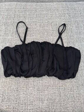 Black Bubble Crop Top